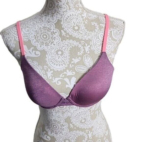 Victoria's Secret Bra Uplift Semi Demi/Demi Buste Purple Pink Women's 32D - Picture 1 of 6